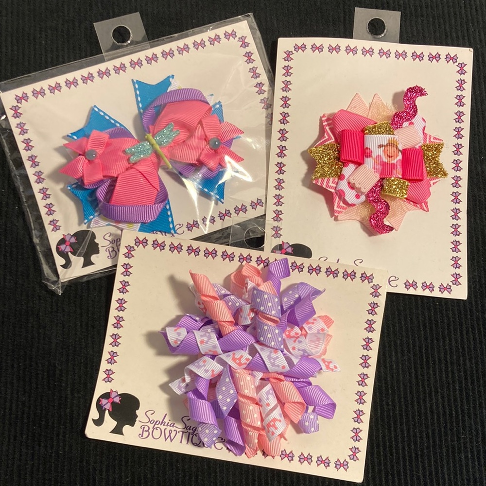 Pinkalicious, Pink & Purple, Dragonfly Hair Clips - set of 3